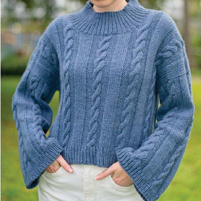 Cable Sweater Knitting Pattern (CRU2501)-Needlecraft Patterns-Crucci-Printed Pattern – Posted-Wild & Woolly Yarns