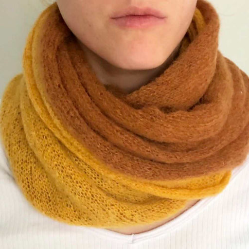 Caramel & Banana Swirl Scarf Knitting Pattern (N1726)-Needlecraft Patterns-Wentworth Distributors-Printed-Wild & Woolly Yarns