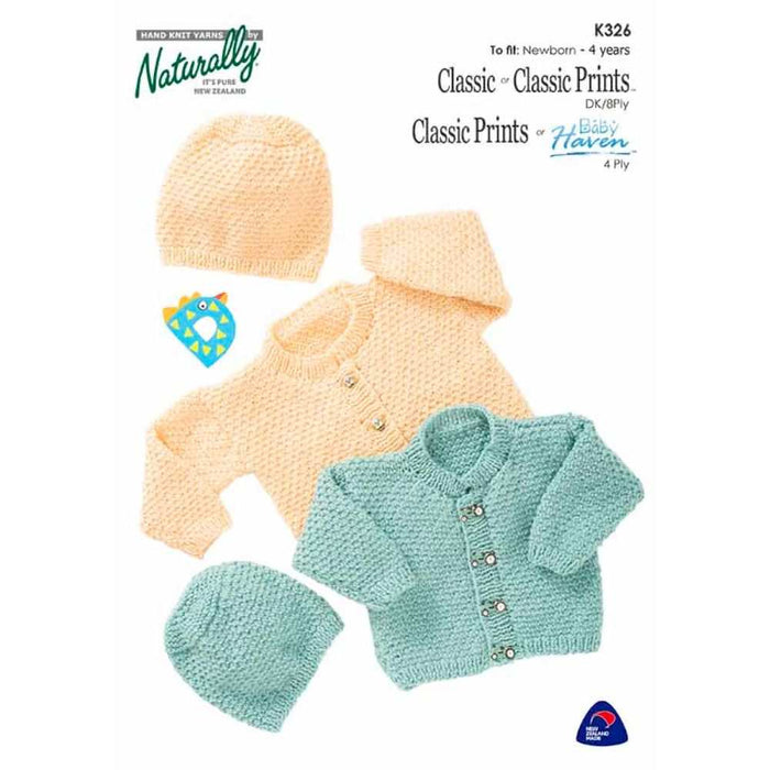 Cardigan & Hat Knitting Pattern (K326)-Needlecraft Patterns-Wentworth Distributors-Printed Pattern – Posted-Wild & Woolly Yarns