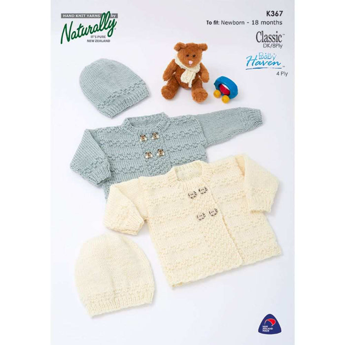 Cardigan & Hat Knitting Pattern (K367)-Needlecraft Patterns-Wentworth Distributors-Printed-Wild & Woolly Yarns