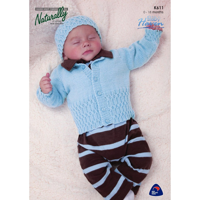 Cardigan & Hat Knitting Pattern (K611)-Needlecraft Patterns-Wentworth Distributors-Printed Pattern – Posted-Wild & Woolly Yarns