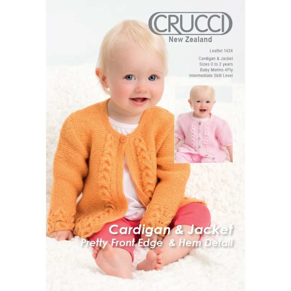 Cardigan & Jacket Knitting Pattern (CRU1424)-Needlecraft Patterns-Crucci-Wild & Woolly Yarns