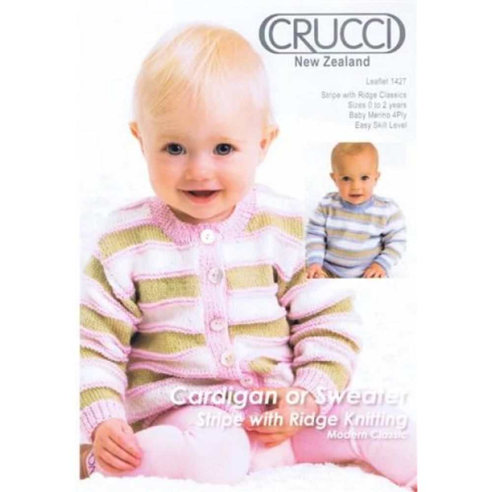 Cardigan & Sweater Knitting Pattern (CRU1427)-Needlecraft Patterns-Crucci-Wild & Woolly Yarns