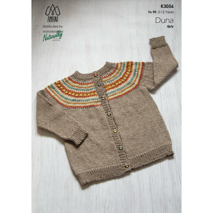 Cardigan with Striped Yoke Knitting Pattern (K3056)