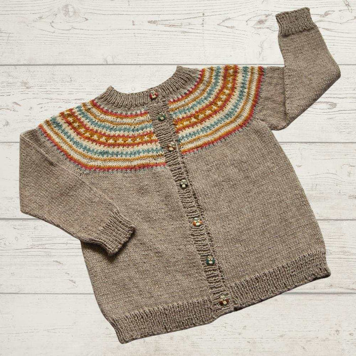Cardigan with Striped Yoke Knitting Pattern (K3056)-Needlecraft Patterns-Wentworth Distributors-Printed Pattern – Posted-Wild & Woolly Yarns