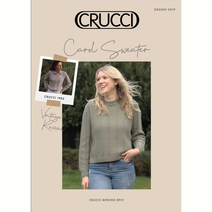 Carol Sweater Knitting Pattern (CRU2019)-Needlecraft Patterns-Crucci-Printed Pattern – Posted-Wild & Woolly Yarns