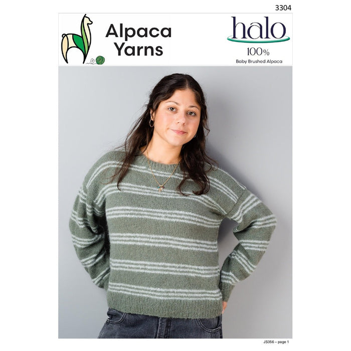 Casual Stripe Sweater Knitting Pattern – AP3304-Needlecraft Patterns-Alpaca Yarns-Printed-Wild & Woolly Yarns