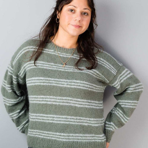 Casual Stripe Sweater Knitting Pattern – AP3304-Needlecraft Patterns-Alpaca Yarns-Printed Pattern – Posted-Wild & Woolly Yarns