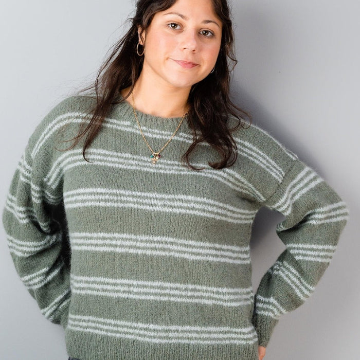 Casual Stripe Sweater Knitting Pattern – AP3304-Needlecraft Patterns-Alpaca Yarns-Printed-Wild & Woolly Yarns