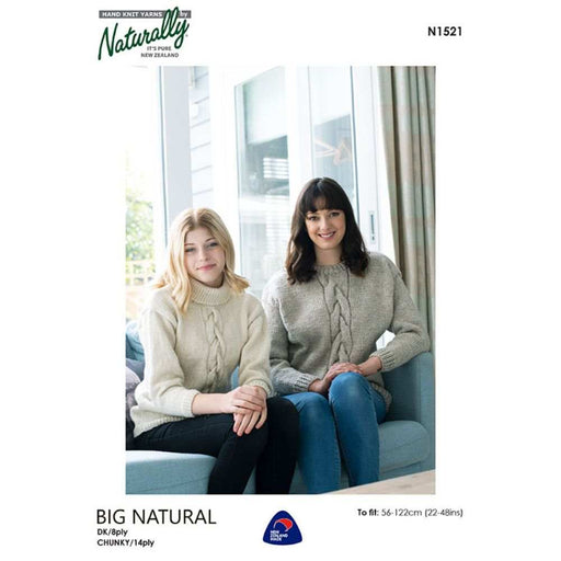 Centre Front Cable Sweater Knitting Pattern (N1521)-Needlecraft Patterns-Wentworth Distributors-Printed Pattern – Posted-Wild & Woolly Yarns