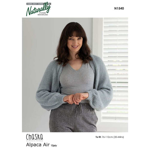 Chaska Alpaca Air Shrug Knitting Pattern (N1540)-Needlecraft Patterns-Wentworth Distributors-Printed Pattern – Posted-Wild & Woolly Yarns