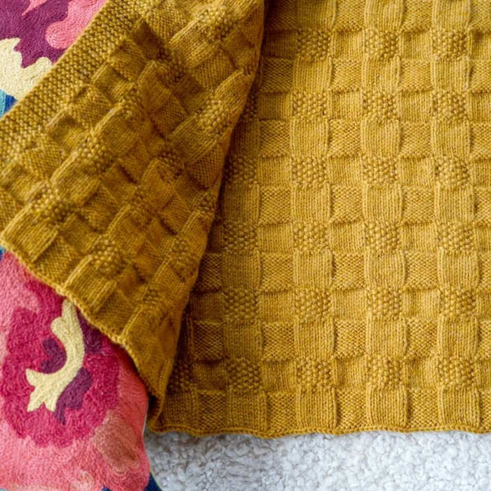 Checkerboard Blanket Knitting Pattern - 8Ply (BC126)-Pattern-Wild and Woolly Yarns