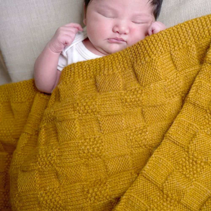 Checkerboard Blanket Knitting Pattern - 8Ply (BC126)-Pattern-Wild and Woolly Yarns