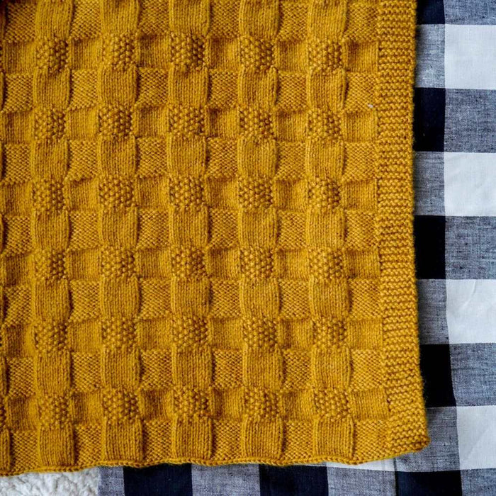 Checkerboard Blanket Knitting Pattern - 8Ply (BC126)-Pattern-Wild and Woolly Yarns