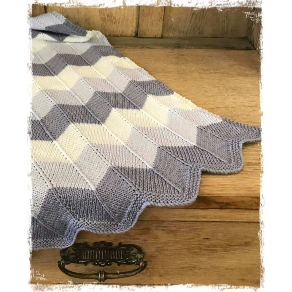 Chevron Baby Blanket Knitting Pattern-Needlecraft Patterns-Kiwi Stitch & Knit Co-Printed Pattern – Posted-Wild & Woolly Yarns