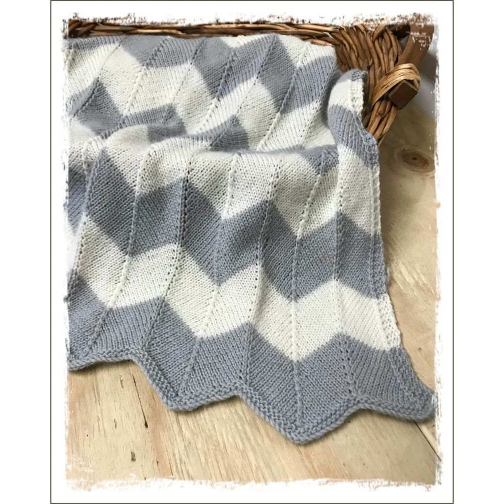 Chevron Baby Blanket Knitting Pattern-Needlecraft Patterns-Kiwi Stitch & Knit Co-Printed Pattern – Posted-Wild & Woolly Yarns