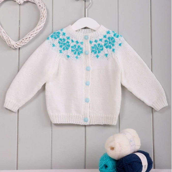 Childrens Cardigan with Yoke Knitting Pattern (P1218)-Pattern-Wild and Woolly Yarns
