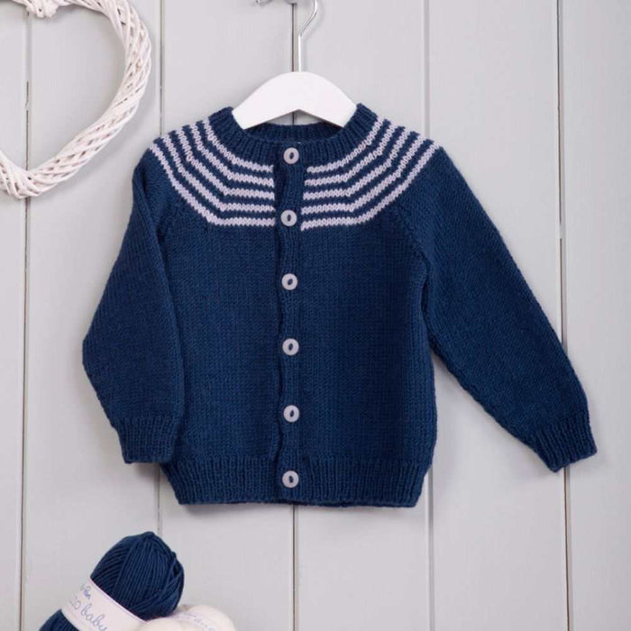 Childrens Cardigan with Yoke Knitting Pattern (P1218)-Pattern-Wild and Woolly Yarns
