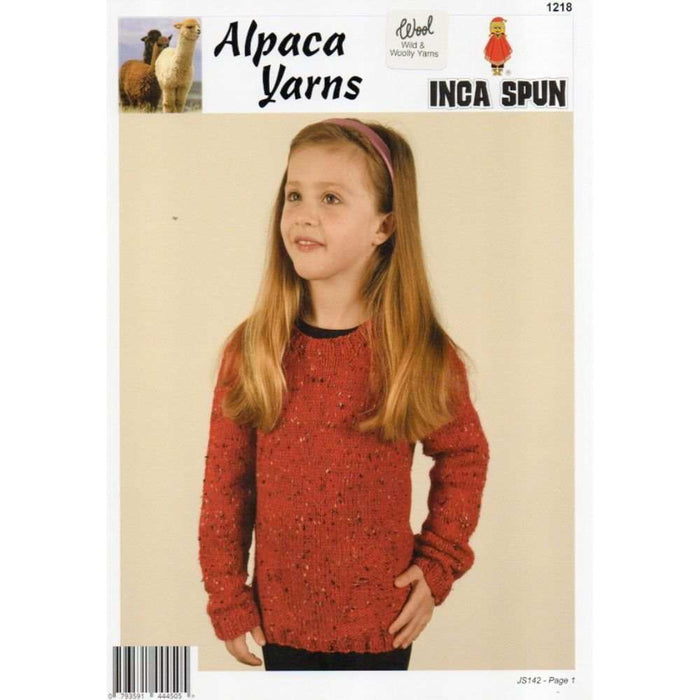 Children's Texture Sweater Knitting Pattern (AP1218)-Needlecraft Patterns-Alpaca Yarns-Printed Pattern – Posted-Wild & Woolly Yarns