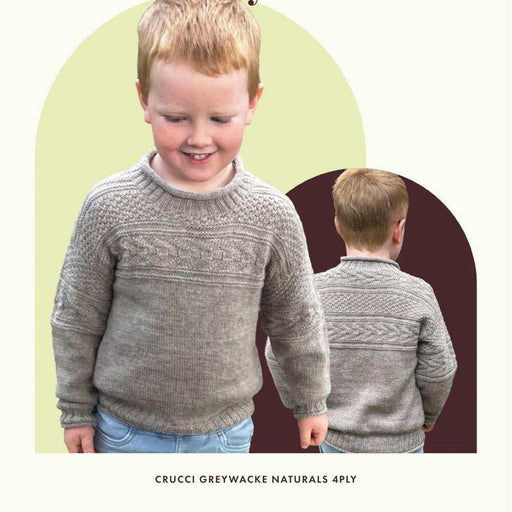 Child’s Guernsey Knitting Pattern (CRU2605)-Needlecraft Patterns-Crucci-Printed Pattern – Posted-Wild & Woolly Yarns