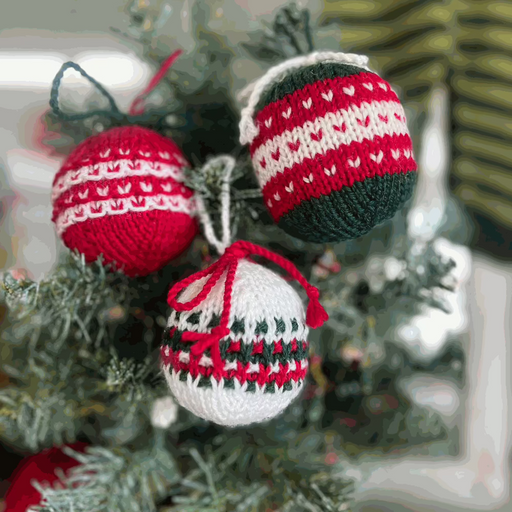 Christmas Bauble Knitting Pattern-Needlecraft Patterns-Ngaire Brooks-Printed Pattern – Posted-Wild & Woolly Yarns