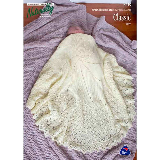 Circular Baby Shawl Knitting Pattern (K410)-Needlecraft Patterns-Wentworth Distributors-Printed-Wild & Woolly Yarns
