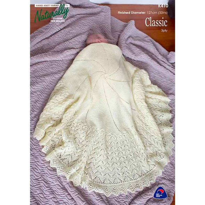 Circular Baby Shawl Knitting Pattern (K410)-Needlecraft Patterns-Wentworth Distributors-Printed-Wild & Woolly Yarns