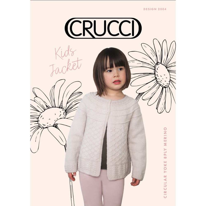 Circular Yoke Jacket Knitting Pattern (CRU2004)-Needlecraft Patterns-Crucci-Printed-Wild & Woolly Yarns