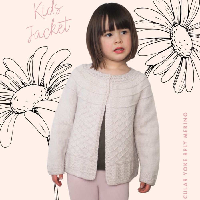 Circular Yoke Jacket Knitting Pattern (CRU2004)-Pattern-Wild and Woolly Yarns