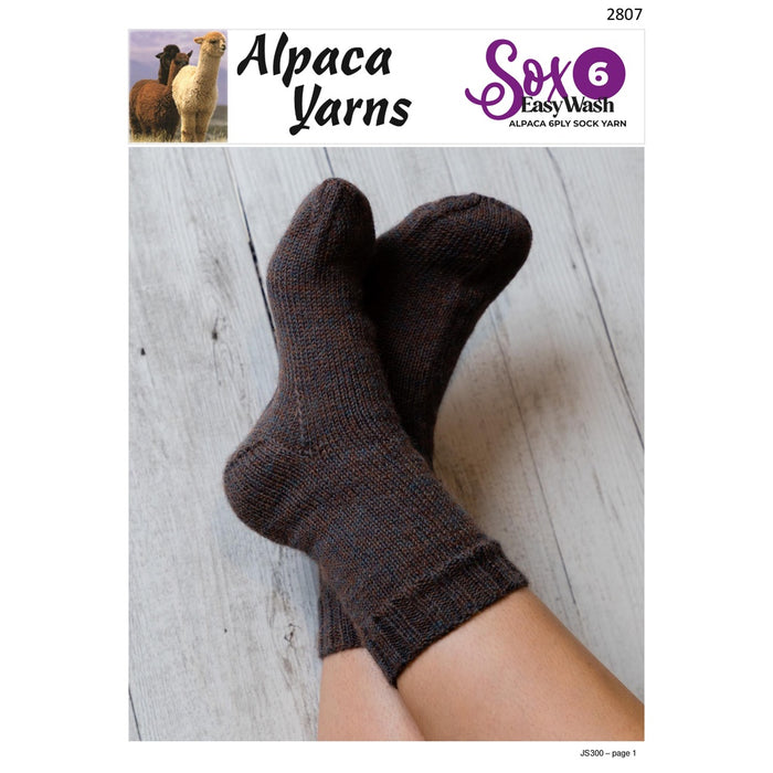 Classic Alpaca Socks Knitting Pattern (AP2807)-Needlecraft Patterns-Alpaca Yarns-Printed-Wild & Woolly Yarns