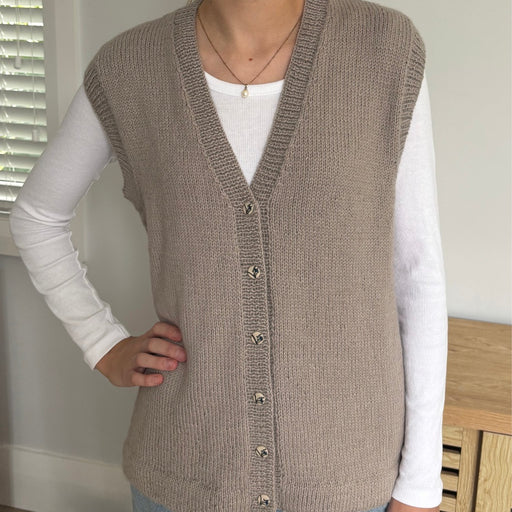 Classic Buttoned V-Neck Vest Knitting Pattern (N1794)-Needlecraft Patterns-Wentworth Distributors-Printed-Wild & Woolly Yarns