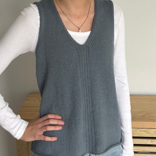 Classic V-Neck Vest with Centre Rib Panel Knitting Pattern (N1795)-Needlecraft Patterns-Wentworth Distributors-Printed-Wild & Woolly Yarns