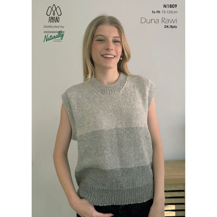 Colour Block Crew Neck Vest Knitting Pattern (N1809)-Needlecraft Patterns-Wentworth Distributors-Printed Pattern – Posted-Wild & Woolly Yarns