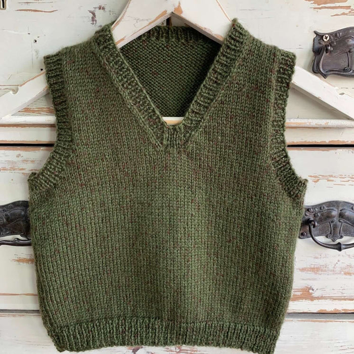 Cosy Vest in Two Styles Knitting Pattern (K344)-Needlecraft Patterns-Wentworth Distributors-Printed-Wild & Woolly Yarns