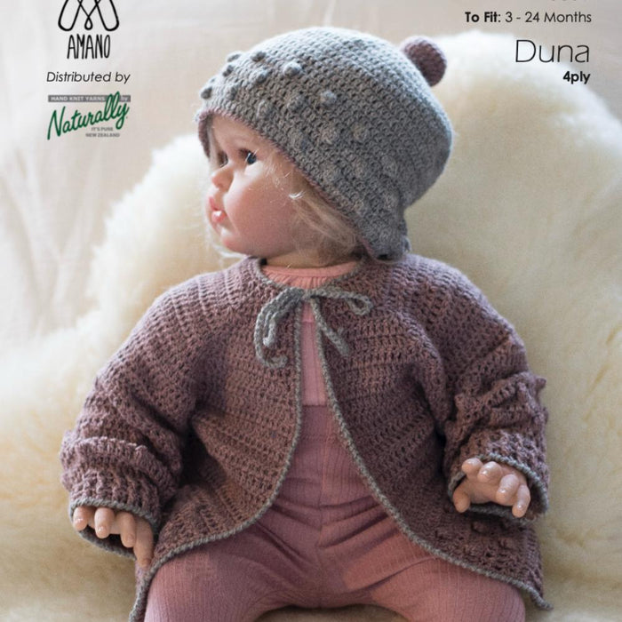Crochet Jacket & Beanie for Babies Knitting Pattern (K3059)