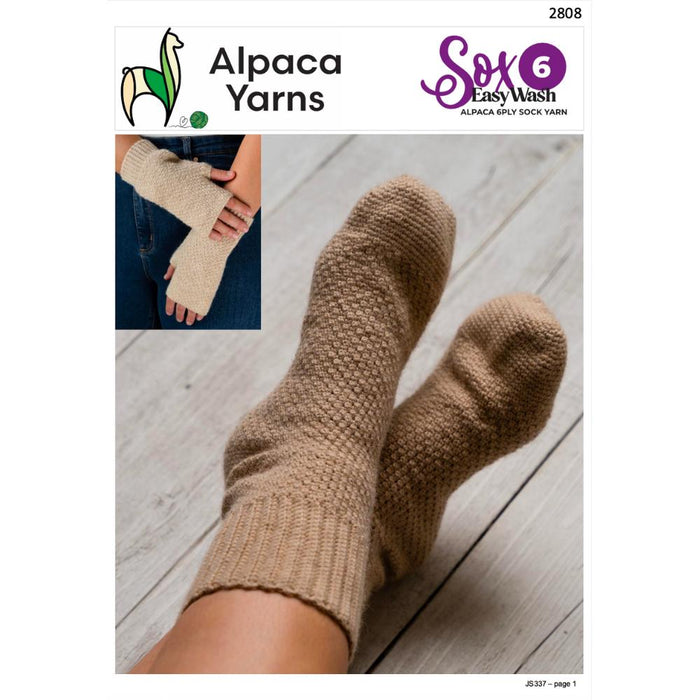 Crochet Socks & Handwarmers Pattern (AP2808)-Needlecraft Patterns-Alpaca Yarns-Printed-Wild & Woolly Yarns
