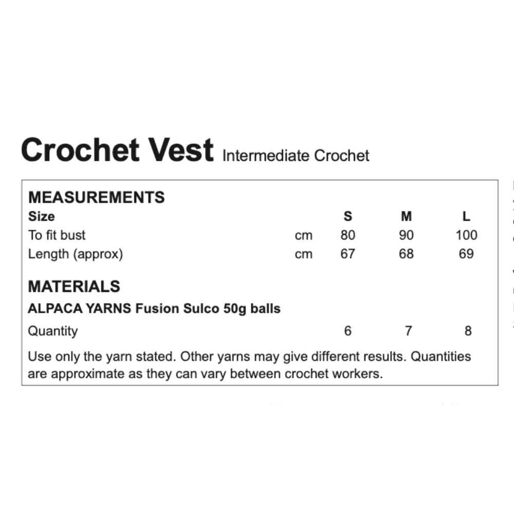 Crochet Vest Crochet Pattern (AP2413)-Needlecraft Patterns-Alpaca Yarns-Printed Pattern – Posted-Wild & Woolly Yarns