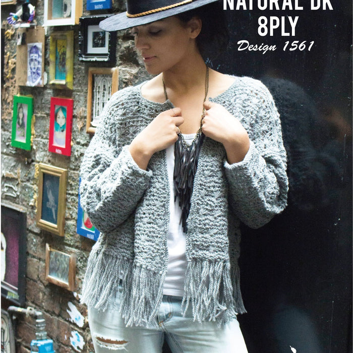 Cropped Jacket Knitting Pattern (CRU1561)-Needlecraft Patterns-Crucci-Printed-Wild & Woolly Yarns