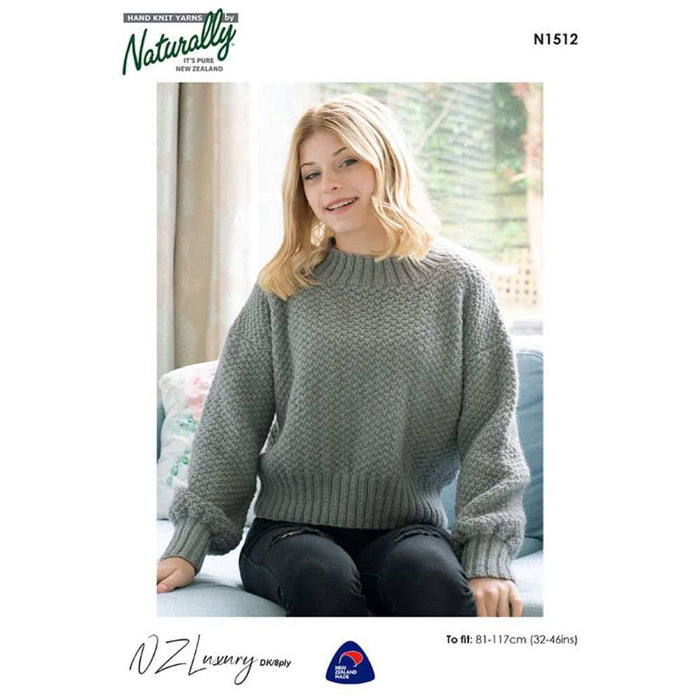 Cropped Sweater Knitting Pattern (N1512)**-Needlecraft Patterns-Wentworth Distributors-Printed Pattern – Posted-Wild & Woolly Yarns