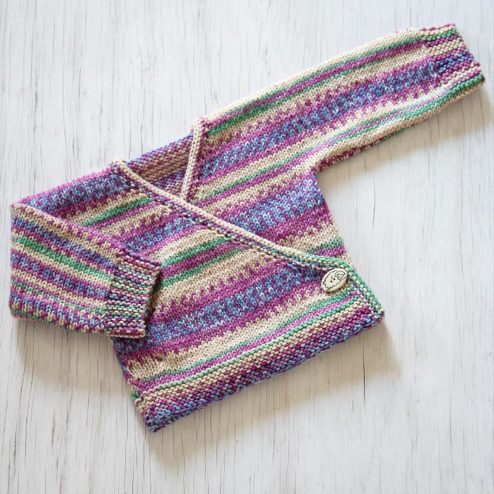Crossover Jacket Knit Kit-Needlecraft Kits-Wild & Woolly Yarns-Newborn / 3 Months-11430-Wild & Woolly Yarns