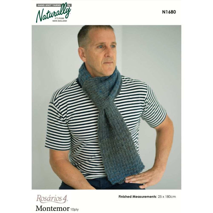 Dad Scarf Knitting Pattern (N1680)-Needlecraft Patterns-Wentworth Distributors-Printed-Wild & Woolly Yarns