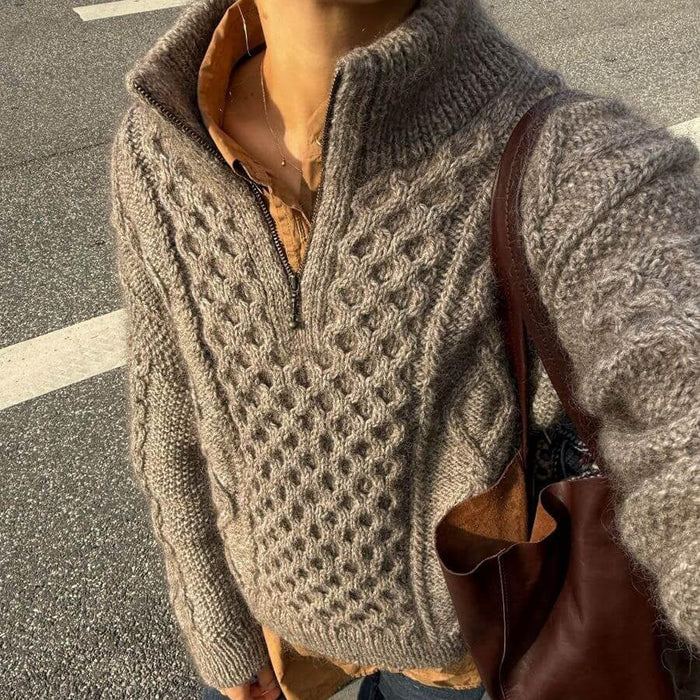 Dagmar Zipper Sweater Knitting Pattern - PetiteKnit-Needlecraft Patterns-PetiteKnit-Wild & Woolly Yarns