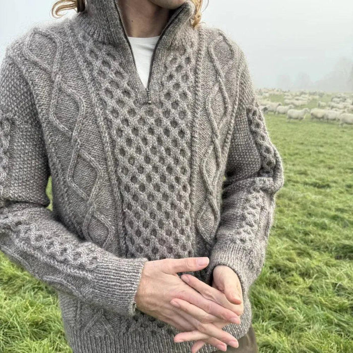 Dagmar Zipper Sweater Man Knitting Pattern - PetiteKnit-Needlecraft Patterns-PetiteKnit-Wild & Woolly Yarns