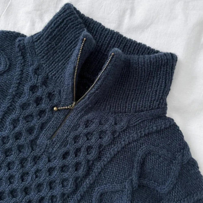 Dagmar Zipper Sweater Man Knitting Pattern - PetiteKnit-Needlecraft Patterns-PetiteKnit-Wild & Woolly Yarns