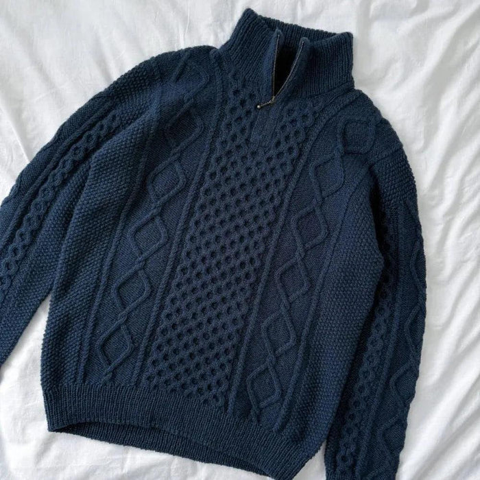 Dagmar Zipper Sweater Man Knitting Pattern - PetiteKnit-Needlecraft Patterns-PetiteKnit-Wild & Woolly Yarns