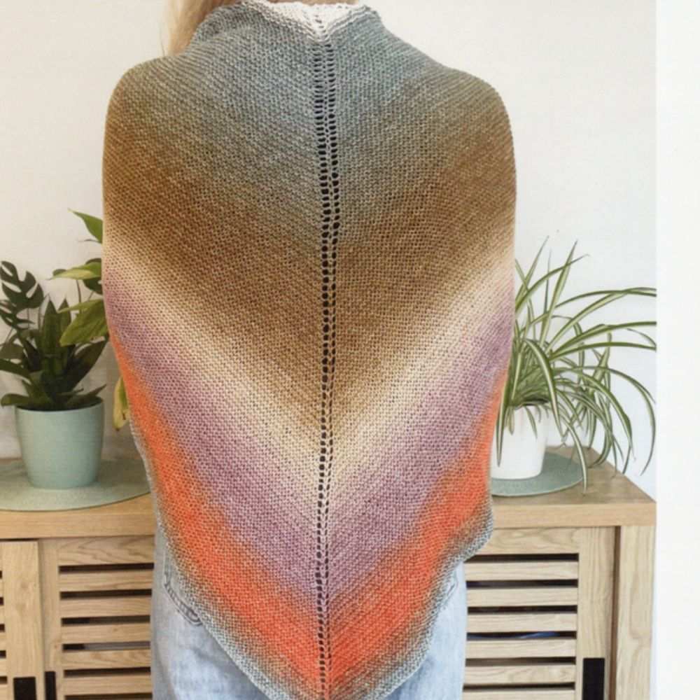 Desert Sunset Triangle Shawl Knitting Pattern (N1683)-Needlecraft Patterns-Wentworth Distributors-Printed Pattern – Posted-Wild & Woolly Yarns