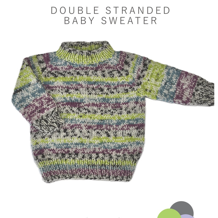Double Stranded Baby Sweater Knitting Pattern (CRU2323)-Needlecraft Patterns-Crucci-Printed-Wild & Woolly Yarns
