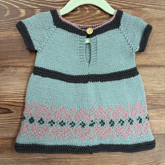 Dress with Heart Detail Hem Knitting Pattern (K3014)-Needlecraft Patterns-Wentworth Distributors-Printed Pattern – Posted-Wild & Woolly Yarns