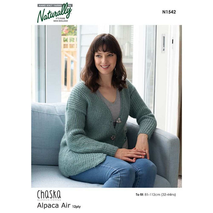 Drop-Shoulder Cardigan Knitting Pattern (N1542)-Needlecraft Patterns-Wentworth Distributors-Printed Pattern – Posted-Wild & Woolly Yarns