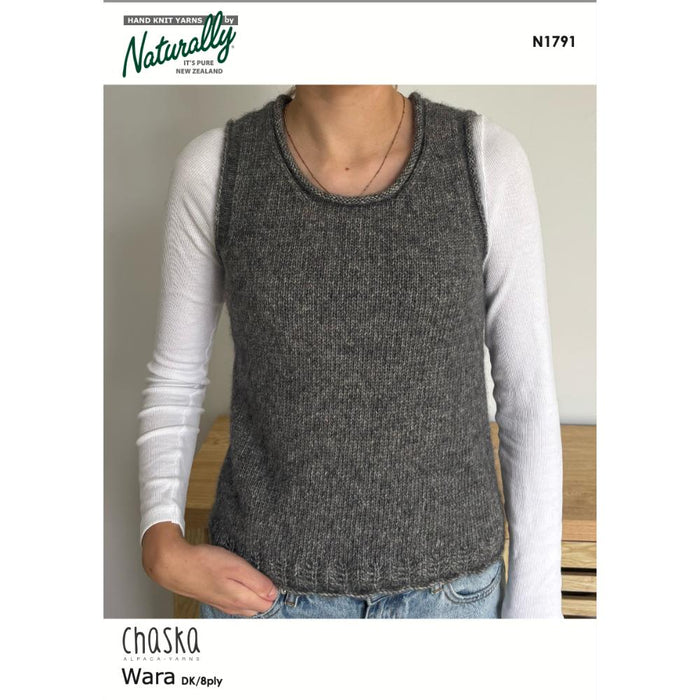 Easy Fit Round Neck Vest Knitting Pattern (N1791)-Needlecraft Patterns-Wentworth Distributors-Printed-Wild & Woolly Yarns